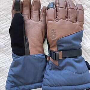 NWOT Navy/Brown Women's Carbide Sensor Gloves Outdoor Research Goretex